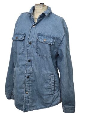 PacSun Workwear Denim Shacket LG Lined western outdoors layering skater